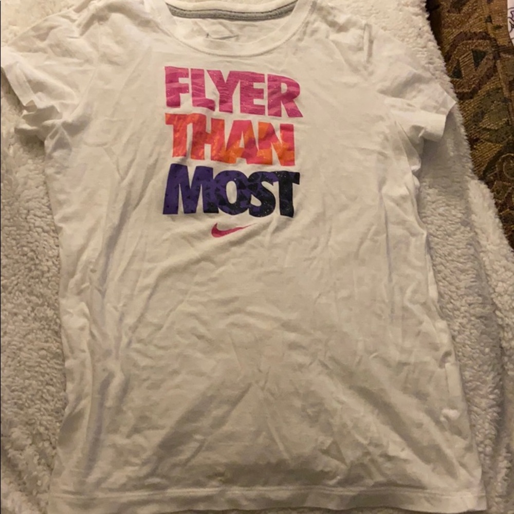 White Nike workout shirt